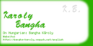 karoly bangha business card