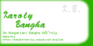 karoly bangha business card